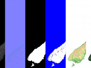 New Zealand Terrain 3D Map 3D Model