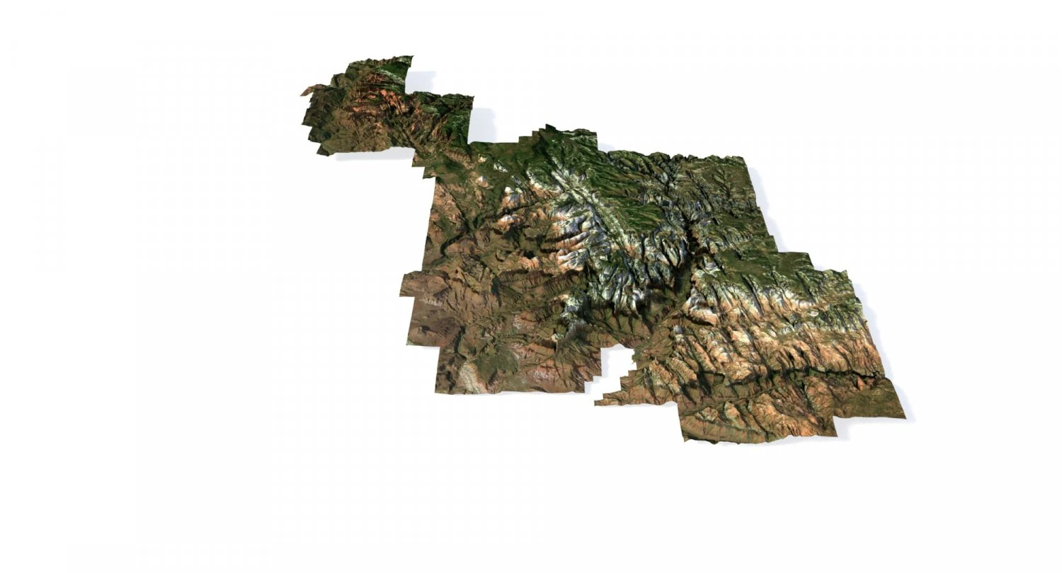 Zion National Park 3D Map 3D Model .c4d .max .obj .3ds .fbx .stl .blend 
