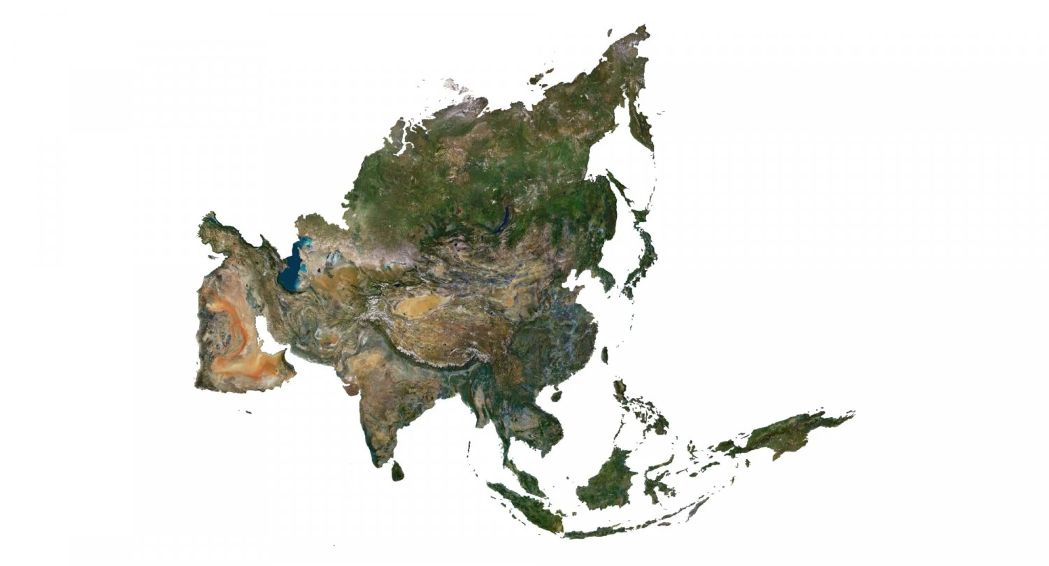 Asia Terrain 3D Map 3D Model .c4d .max .obj .3ds .fbx .stl .blend 
