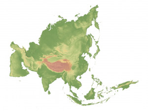 Asia Terrain 3D Map 3D Model