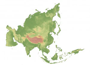 Asia Terrain 3D Map 3D Model