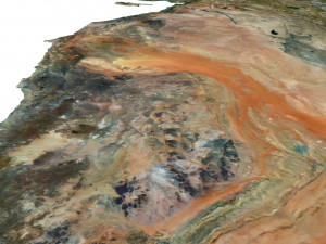 Asia Terrain 3D Map 3D Model