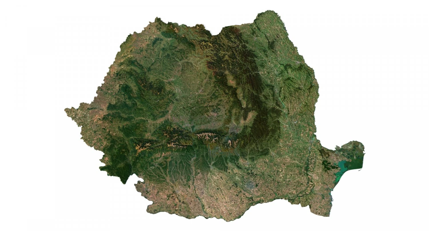 Romania Terrain 3D Map 3D Model .c4d .max .obj .3ds .fbx .stl .blend 