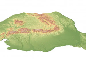 Romania Terrain 3D Map 3D Model