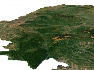 Romania Terrain 3D Map 3D Model