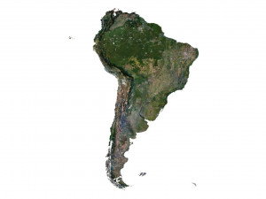 South America Terrain 3D Map Modelo 3D