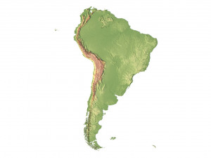 South America Terrain 3D Map 3D 模型