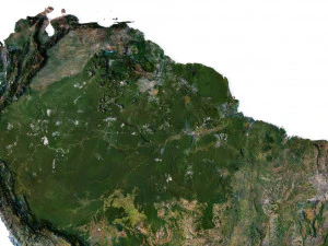 South America Terrain 3D Map 3D Model