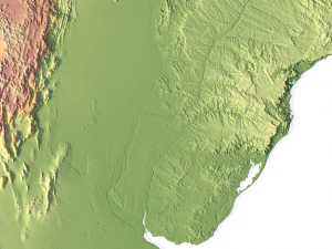 South America Terrain 3D Map 3D Model