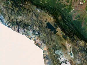 South America Terrain 3D Map 3D Model