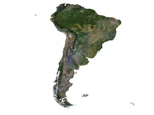 South America Terrain 3D Map 3D Model