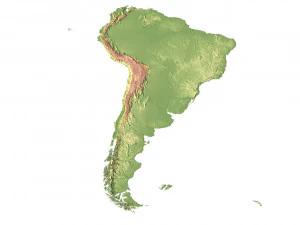 South America Terrain 3D Map 3D Model