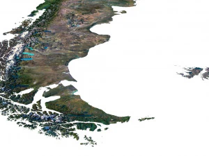 South America Terrain 3D Map 3D Model