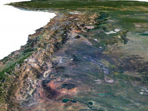 South America Terrain 3D Map 3D 模型