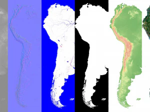 South America Terrain 3D Map 3D Model