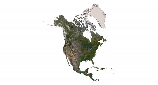 North America Terrain 3D Map Modello 3D .c4d .max .obj .3ds .fbx .stl .blend 