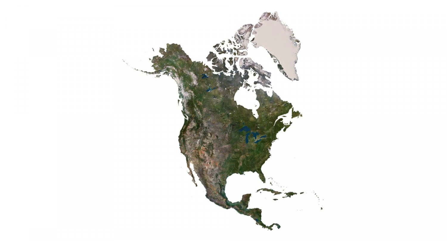 North America Terrain 3D Map 3D Model .c4d .max .obj .3ds .fbx .stl .blend