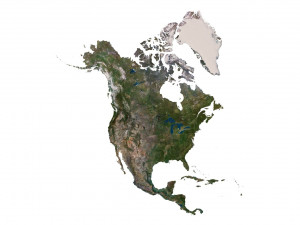 North America Terrain 3D Map Modelo 3D