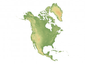 North America Terrain 3D Map Modello 3D