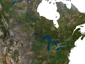 North America Terrain 3D Map Modello 3D