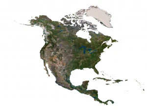 North America Terrain 3D Map 3D Model