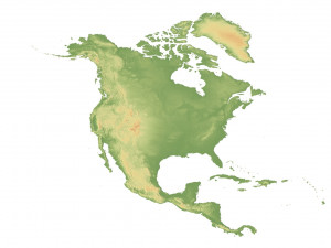 North America Terrain 3D Map Modello 3D