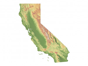 California State Terrain 3D Map Modelo 3D