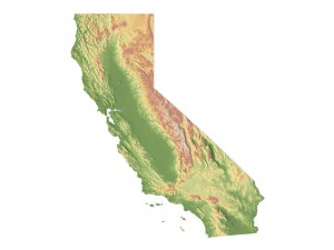 California State Terrain 3D Map 3D Model