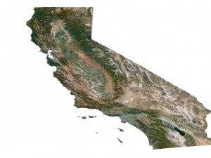California State Terrain 3D Map 3D Model