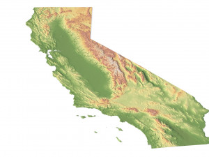 California State Terrain 3D Map Modelo 3D
