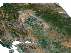 California State Terrain 3D Map Modelo 3D
