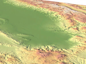 California State Terrain 3D Map 3D Model