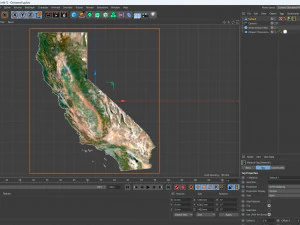 California State Terrain 3D Map 3D Model