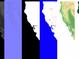 California State Terrain 3D Map Modelo 3D