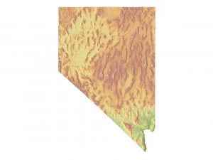 Nevada State Terrain 3D Map 3D Model