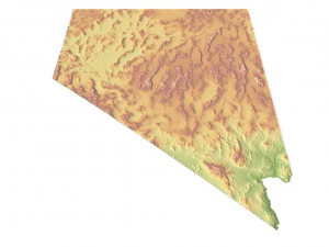 Nevada State Terrain 3D Map 3D Model