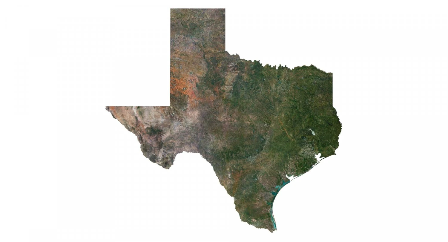 Texas State Terrain 3D Map 3D Model .c4d .max .obj .3ds .fbx .stl .blend