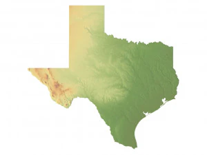 Texas State Terrain 3D Map 3D Model