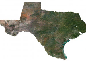 Texas State Terrain 3D Map 3D Model