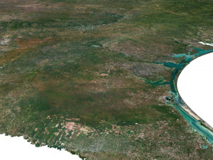 Texas State Terrain 3D Map 3D Model
