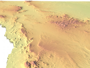 Texas State Terrain 3D Map 3D Model