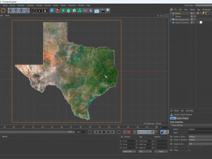 Texas State Terrain 3D Map 3D Model