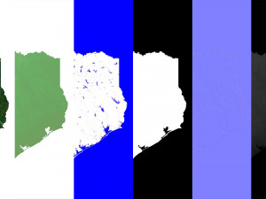 Texas State Terrain 3D Map 3D Model