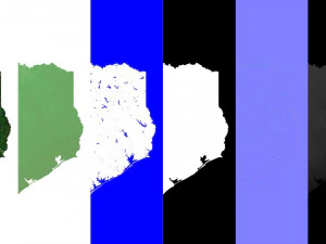 Texas State Terrain 3D Map 3D Model