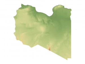 लीबिया भू-भाग 3डी मानचित्र 3D मॉडल