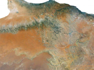 लीबिया भू-भाग 3डी मानचित्र 3D मॉडल