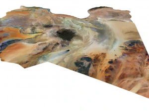 लीबिया भू-भाग 3डी मानचित्र 3D मॉडल