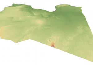 लीबिया भू-भाग 3डी मानचित्र 3D मॉडल