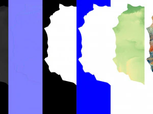 लीबिया भू-भाग 3डी मानचित्र 3D मॉडल