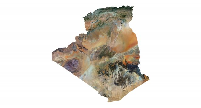 Algeria Terrain 3D Map 3D मॉडल .c4d .max .obj .3ds .fbx .stl .blend 